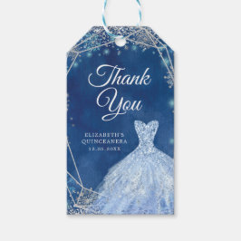 Elegant Navy Silver Kerstmis Mis Quince Dank u Cadeaulabel