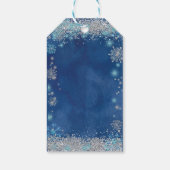 Elegant Navy Silver Kerstmis Mis Quince Dank u Cadeaulabel (Achterkant)