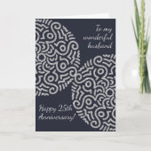 Elegant Navy Silver Mandala Bruiloft Jubileum Kaart (Voorkant)