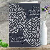 Elegant Navy Silver Mandala Bruiloft Jubileum Kaart
