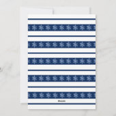 Elegant Navy Snowflake en Pine Flat Holiday Card Feestdagenkaart (Achterkant)