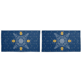 Elegant Navy snowflake kus wintermuackS!!! Kussensloop