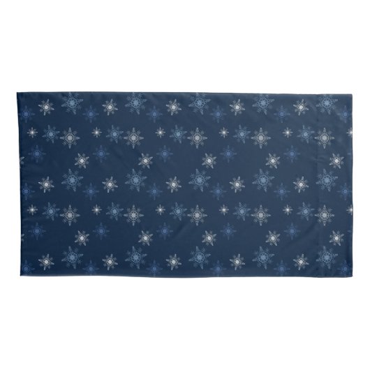 Elegant Navy snowflake kus wintermuackS!!! Kussensloop (Achterkant-Rechts)