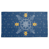 Elegant Navy snowflake kus wintermuackS!!! Kussensloop (Voorkant-Rechts)