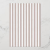 Elegant Navy Striped Wedding Invitation Folie Uitnodiging (Achterkant)