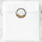 Elegant Navy Sunflower Wedding Stickers (Tas)