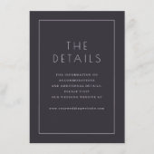 Elegant Navy Typographic Details Informatiekaartje (Voorkant)