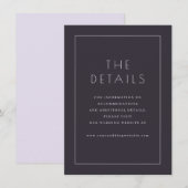 Elegant Navy Typographic Details Informatiekaartje (Voorkant / Achterkant)