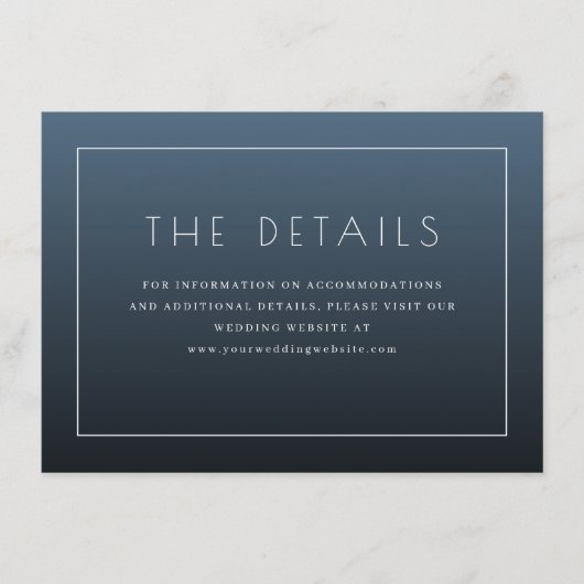 Elegant Navy Typographic Informatiekaartje (Voorkant)