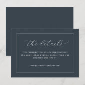 Elegant Navy Typographic Informatiekaartje (Voorkant / Achterkant)