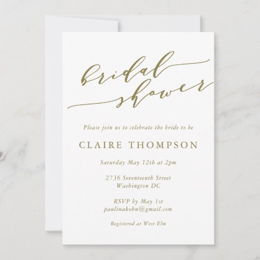 Elegant Navy Waterverf Floral Gold Vrijgezellenfee Kaart (Voorkant)