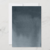 Elegant Navy Waterverf Foto Afstuderen Aankondiging (Achterkant)