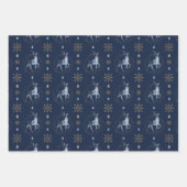 Elegant Navy Waterverf Ink & Golden Jewel Inpakpapier Vel (Voorkant 2)