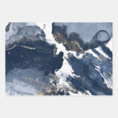 Elegant Navy Waterverf Ink & Golden Jewels Inpakpapier Vel (Voorkant)