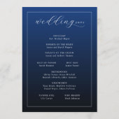 Elegant Navy Wedding Ceremony Program Programmakaart (Achterkant)