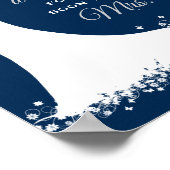 Elegant Navy Wedding Gown Vrijgezellenfeest Advice Poster (Hoek)