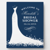 Elegant Navy Wedding Gown Vrijgezellenfeest Welkom Fotoplaat (Voorkant)