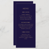 Elegant Navy wedding Menu (Voorkant / Achterkant)