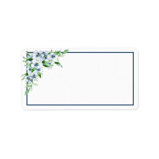 Elegant Navy & White, bruiloft Adresetiketten Etiket (Voorkant)