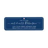 Elegant Navy White Script Wedding Return Address Etiket (Voorkant)