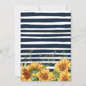 Elegant Navy & Yellow Sunflower Afstuderen Kaart (Achterkant)