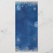 Elegant Navy Zilver Kerstmis Sneeuwvlok XV Años Menu (Achterkant)