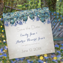 Elegant Navyblauw Aqua Pauwveren Typografie