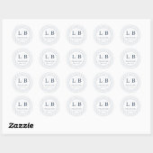 Elegant Navyblauw Embleem Ronde Sticker (Vel)