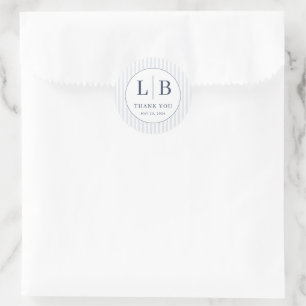 Elegant Navyblauw Embleem Ronde Sticker