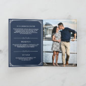 Elegant Navyblauw en Wit Monogram Trouwen (Binnen)