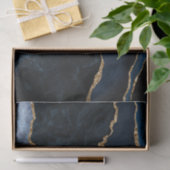 Elegant Navyblauw Goud Glitter Marmer Tissuepapier (Geschenk)