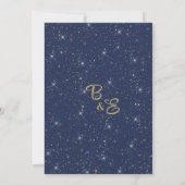 Elegant navyblauw goud glitterserpentine bedankt  kaart (Achterkant)
