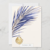 Elegant Navyblauw & Goud Strand Tropisch Kerstfees Feestdagenkaart (Achterkant)