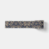 Elegant Navyblauw Goud Zebraprint Grosgrain Lint (Voorkant)