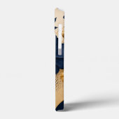 Elegant Navyblauw & Gouden Bloemmotief Case-Mate iPhone Case (Achterkant / Links)
