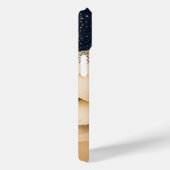 Elegant Navyblauw & Gouden Bloemmotief Case-Mate iPhone Case (Achterkant / Rechts)