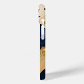 Elegant Navyblauw & Gouden Bloemmotief Case-Mate iPhone Case (Achterkant / Links)