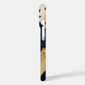 Elegant Navyblauw & Gouden Bloemmotief Case-Mate iPhone Case (Achterkant / Links)
