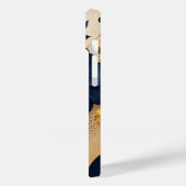 Elegant Navyblauw & Gouden Bloemmotief Case-Mate iPhone Case (Achterkant / Links)