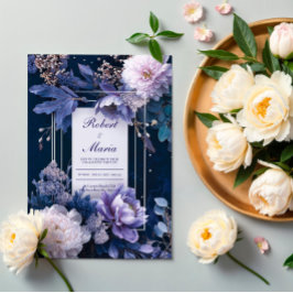 Elegant Navyblauw Lavendel Wit Bloemendesign Bruil Kaart