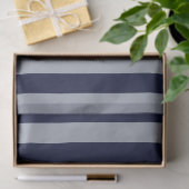 Elegant Navyblauw Lichtblauw Gestreept Patroon Tissuepapier (Geschenk)