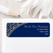 Elegant Navyblauw Retouradres Etiket (Insitu)