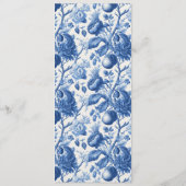 Elegant Navyblauw Serif Trouwmenu Menu (Achterkant)