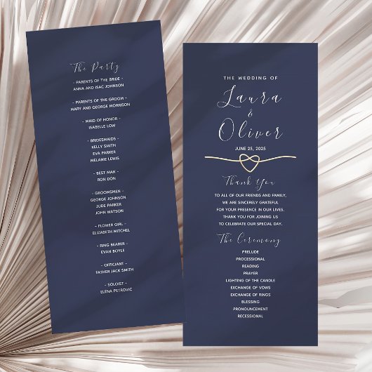 Elegant Navyblauw Trouwprogramma