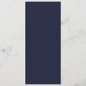 Elegant Navyblauw, Wit en Nep Rose Goud Bruiloft Menu (Achterkant)
