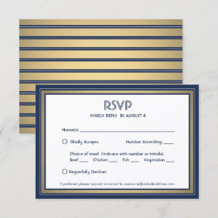 Elegant Navyblauw Wit & Goud met Keuze uit Menu's