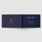 Elegant Navyblauw Zilver Folie Huwelijken Jubileum Gastenboek (Volledig)