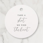 Elegant Neem een schot We bonden de knoop bruiloft Bedankjes Labels (Achterkant)