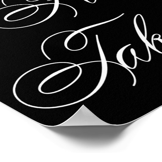 Elegant neem één wit script | Horizontaal Poster (Hoek)