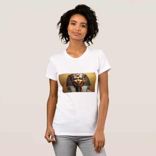  Elegant Nefertiti Pharaoh Line Art – Women's Egyp T-shirt (Voorkant volledig)
